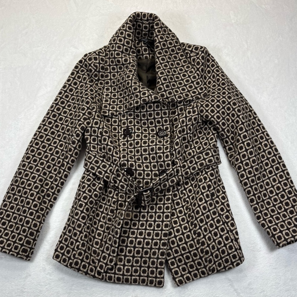 Robert Louis Black and Cream Trench Coat